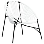 vidaXL Gartenstuhl in Ei-Form Schwarz und Weiß Poly Rattan