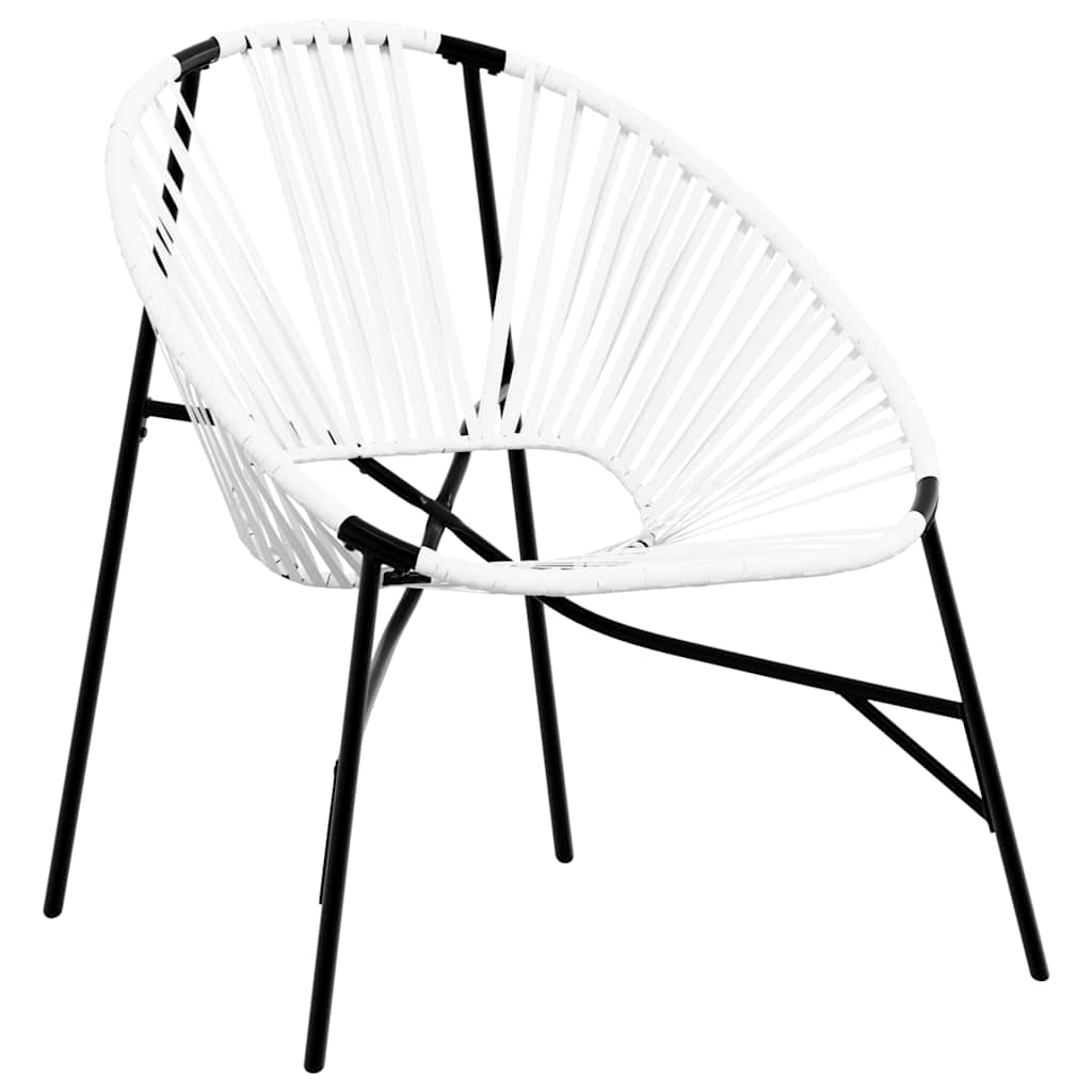 vidaXL Gartenstuhl in Ei-Form Schwarz und Weiß Poly Rattan
