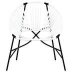 vidaXL Gartenstuhl in Ei-Form Schwarz und Weiß Poly Rattan
