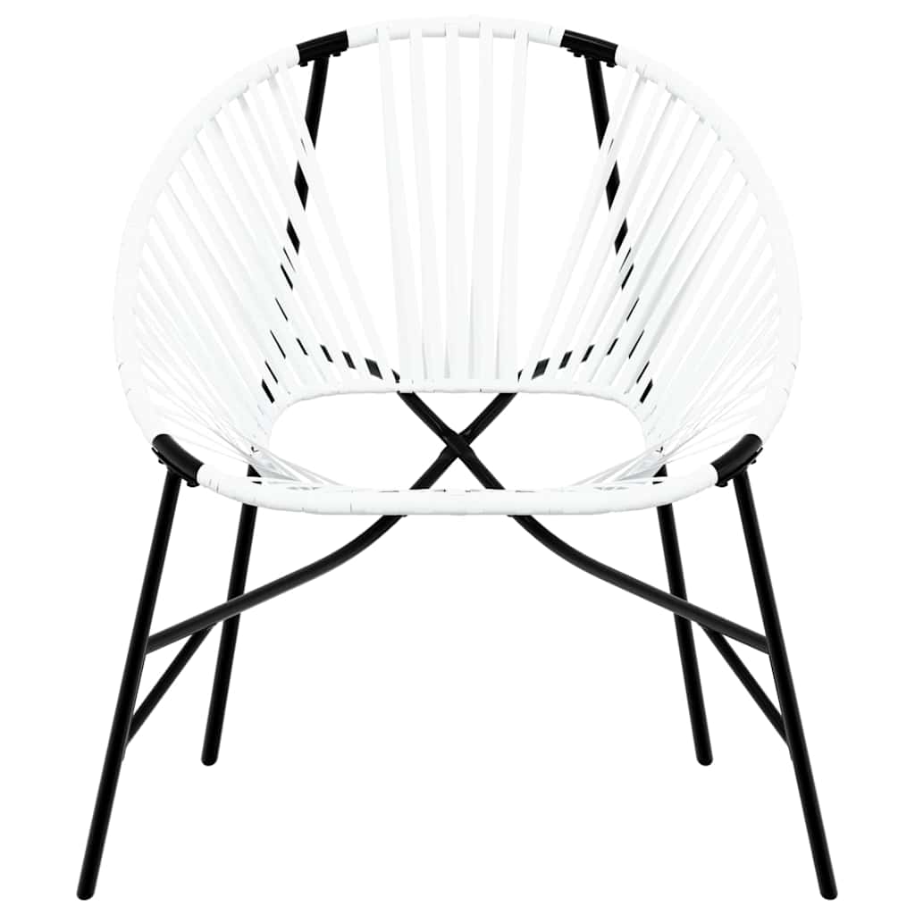 vidaXL Gartenstuhl in Ei-Form Schwarz und Weiß Poly Rattan