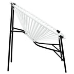 vidaXL Gartenstuhl in Ei-Form Schwarz und Weiß Poly Rattan