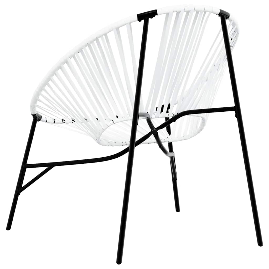 vidaXL Gartenstuhl in Ei-Form Schwarz und Weiß Poly Rattan