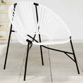 vidaXL Gartenstuhl in Ei-Form Schwarz und Weiß Poly Rattan