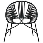 vidaXL Gartenstuhl-Set 3-tlg. Schwarz Poly Rattan