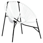 vidaXL Gartenstuhl-Set 3-tlg. Schwarz und Weiß Poly Rattan