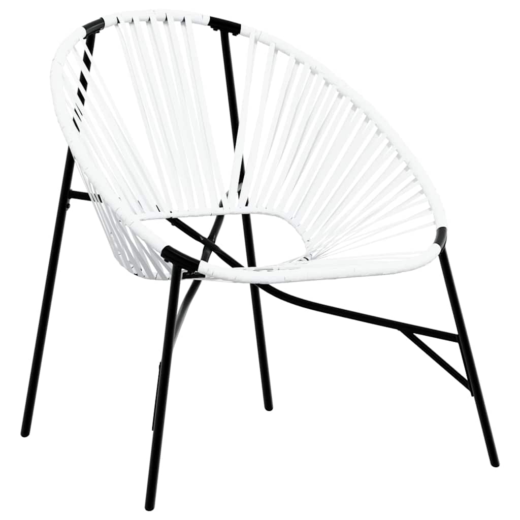 vidaXL Gartenstuhl-Set 3-tlg. Schwarz und Weiß Poly Rattan