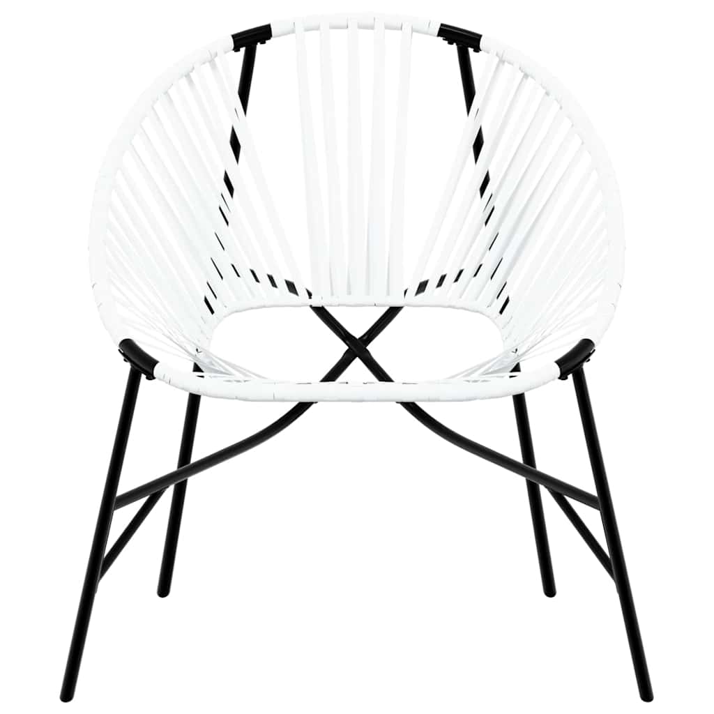 vidaXL Gartenstuhl-Set 3-tlg. Schwarz und Weiß Poly Rattan