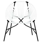 vidaXL Gartenstuhl-Set 3-tlg. Schwarz und Weiß Poly Rattan