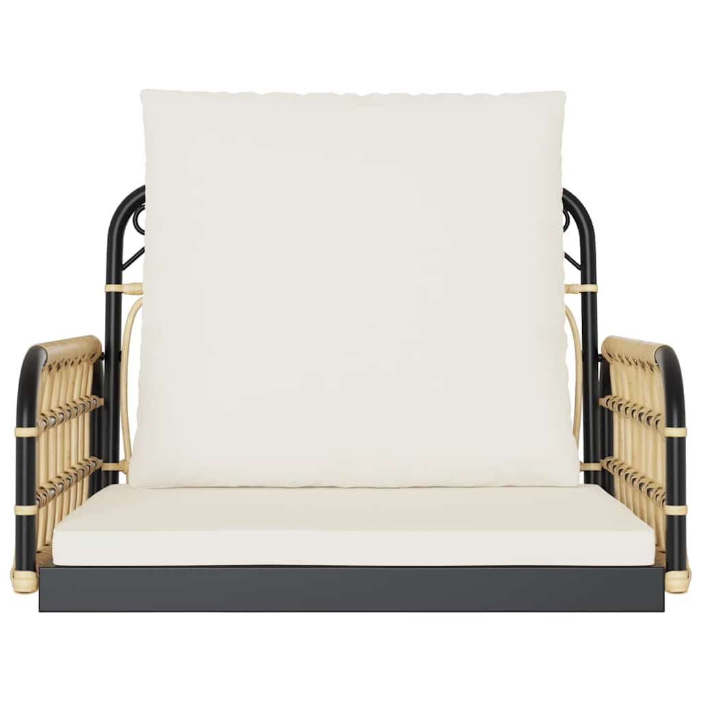 vidaXL Hängestuhl mit Kissen 63x58x39 cm Poly Rattan und Stahl