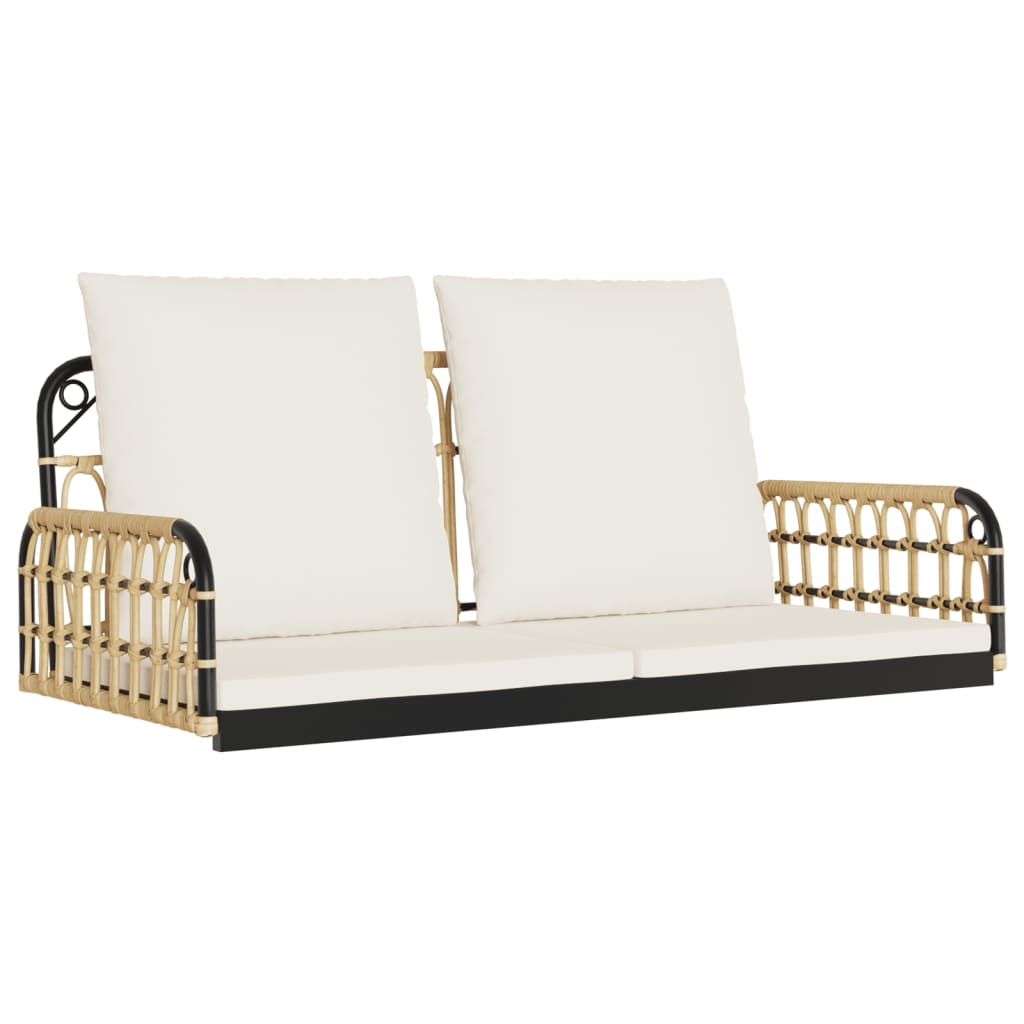 vidaXL Hängebank mit Kissen 105x58x38 cm Poly Rattan und Stahl