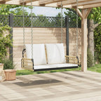 vidaXL Hängebank mit Kissen 105x58x38 cm Poly Rattan und Stahl