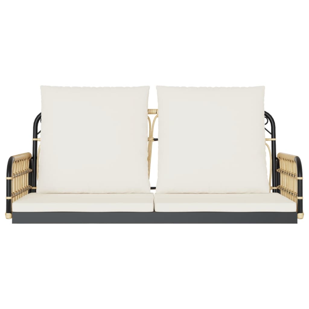 vidaXL Hängebank mit Kissen 105x58x38 cm Poly Rattan und Stahl