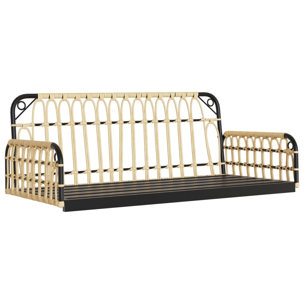 vidaXL Hängebank mit Kissen 105x58x38 cm Poly Rattan und Stahl