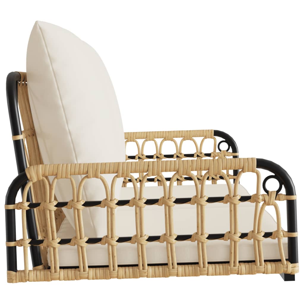 vidaXL Hängebank mit Kissen 105x58x38 cm Poly Rattan und Stahl