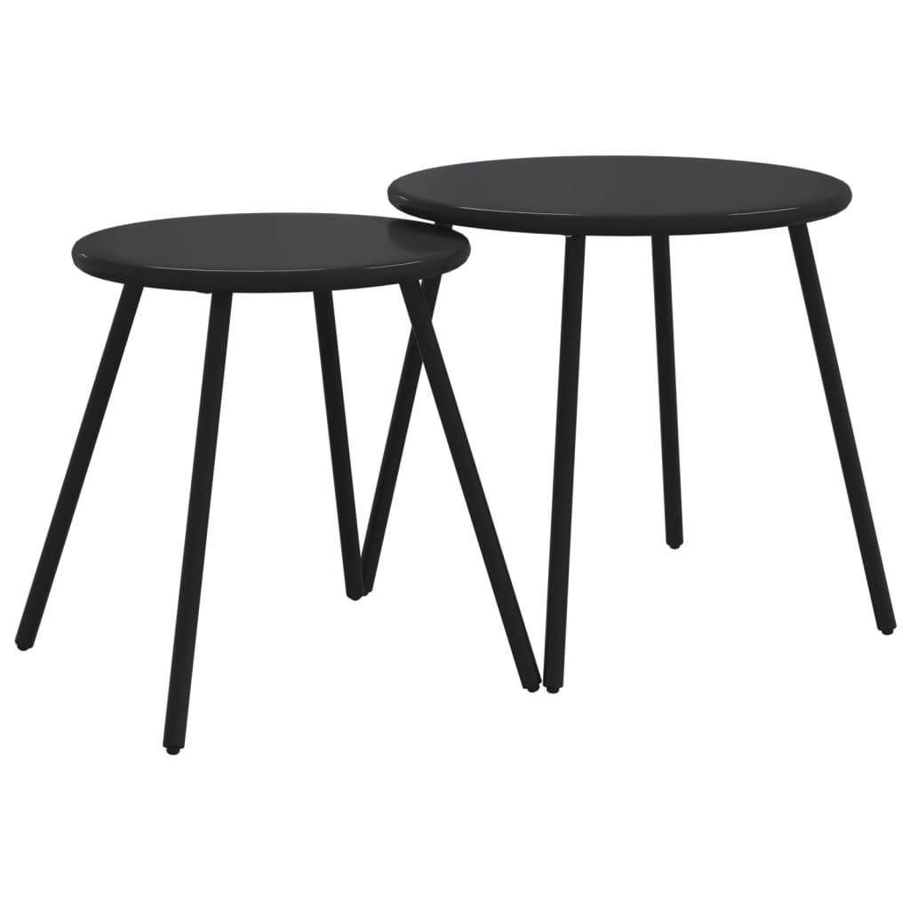 vidaXL 4-tlg. Balkonmöbel Set mit Kissen Schwarz Stahl