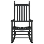 vidaXL Schaukelstühle mit Gebogenen Sitzen 2 Stk. Schwarz Pappelholz
