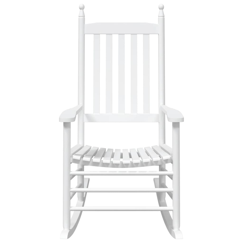 vidaXL Schaukelstühle mit Gebogenen Sitzen 2 Stk Weiß Massivholz Tanne