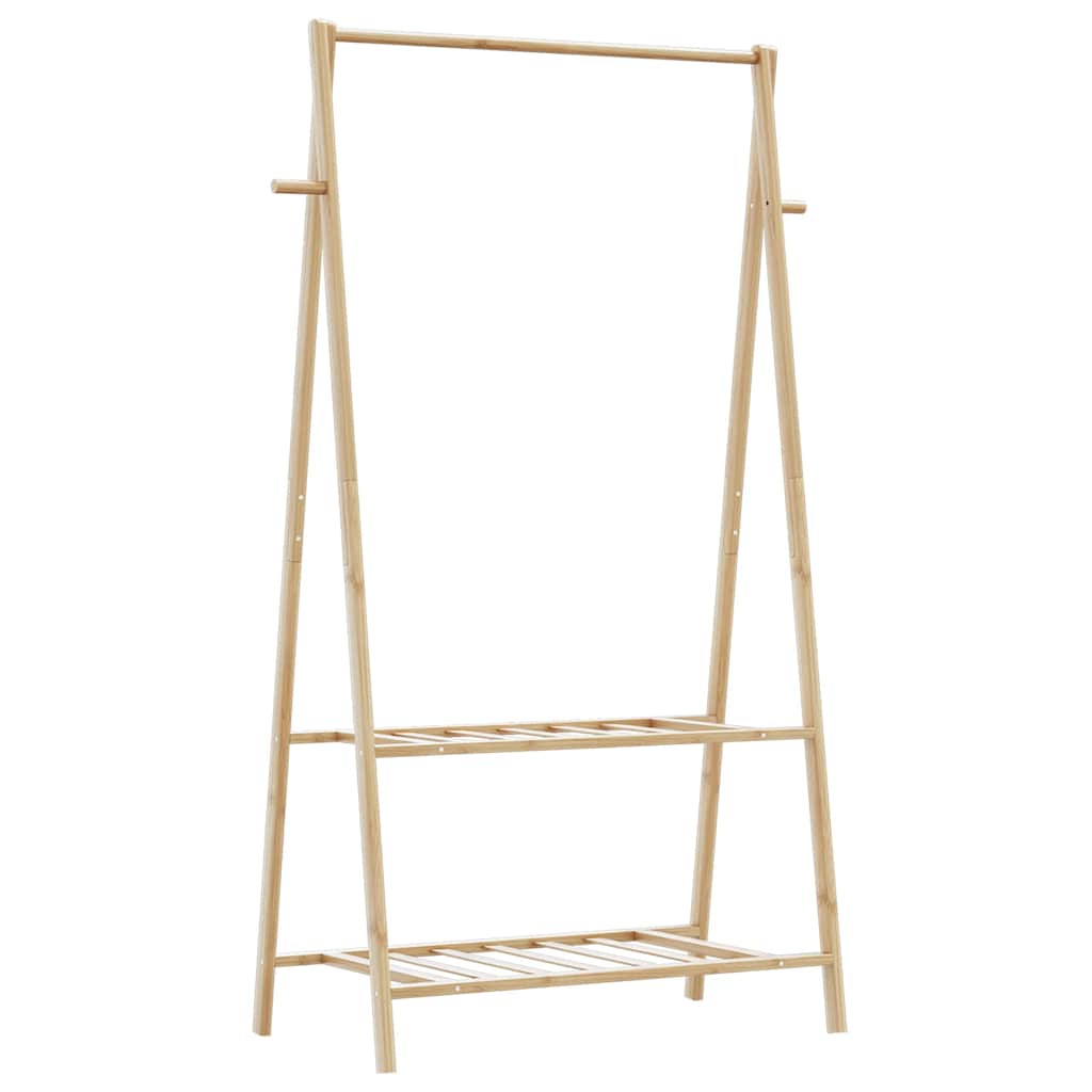 vidaXL Kleiderständer mit Ablagen 106x34x102 cm Bambus