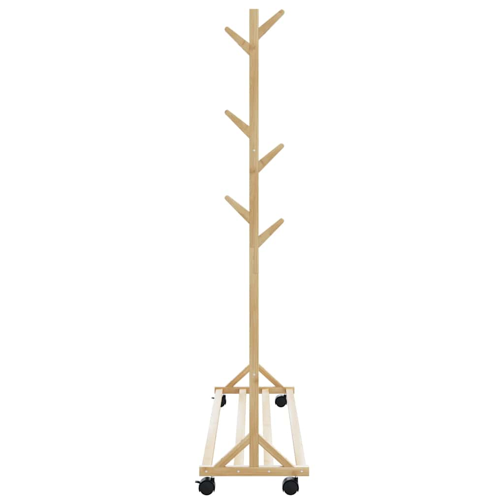 vidaXL Kleiderständer mit Haken und Rollen 100x35x157 cm Bambus