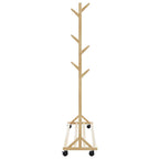 vidaXL Kleiderständer mit Haken und Rollen 100x35x157 cm Bambus