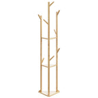 vidaXL Kleiderständer mit Haken und Ablagen 39x33x166 cm Bambus