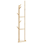 vidaXL Kleiderständer mit Haken und Ablagen 39x33x166 cm Bambus