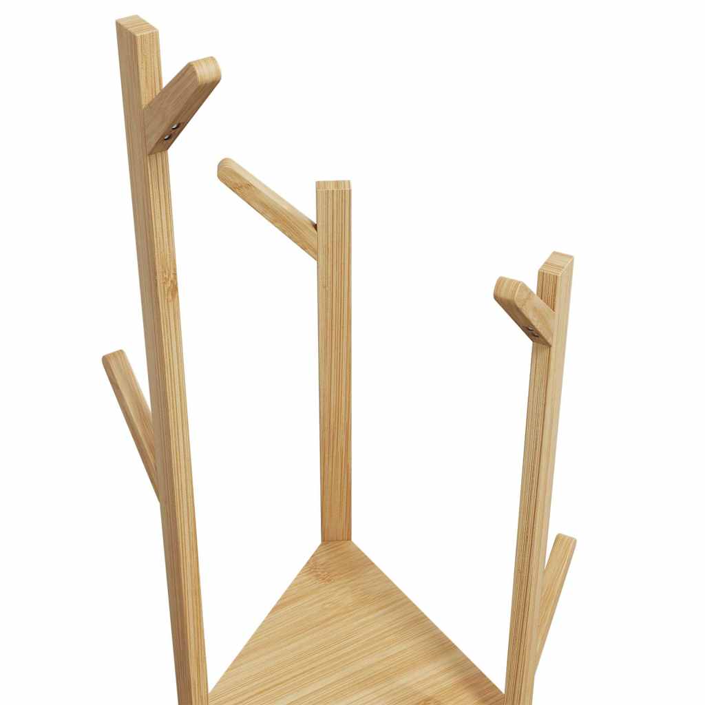 vidaXL Kleiderständer mit Haken und Ablagen 39x33x166 cm Bambus