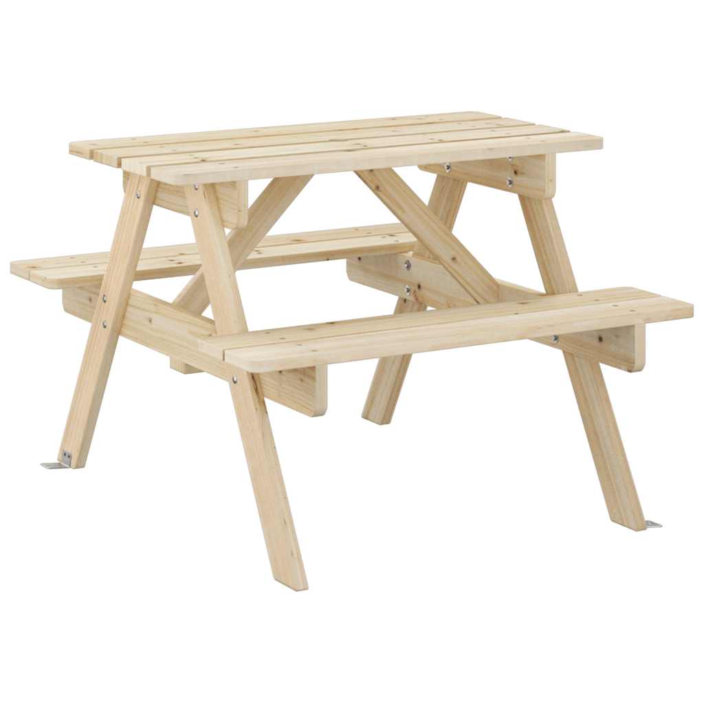 vidaXL Picknicktisch für 4 Kinder mit Schirmloch Massivholz Tanne