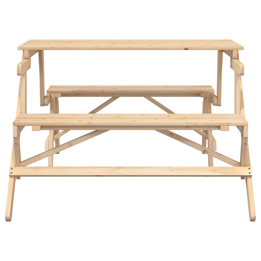 vidaXL Picknicktisch mit Bänken 2-in-1 Massivholz Tanne