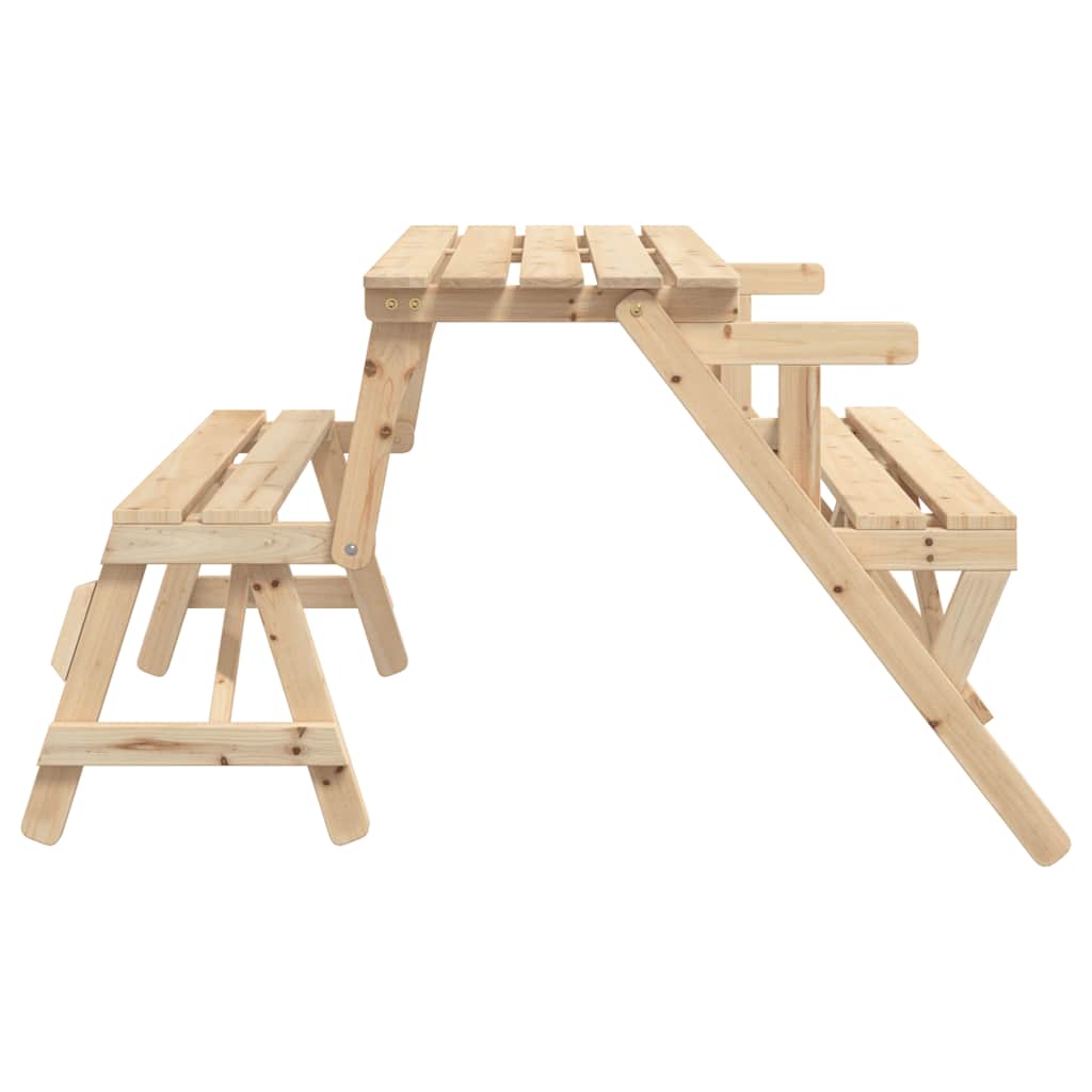 vidaXL Picknicktisch mit Bänken 2-in-1 Massivholz Tanne