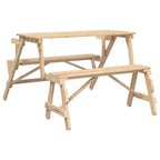 vidaXL Picknicktisch mit Bänken 2-in-1 Massivholz Tanne