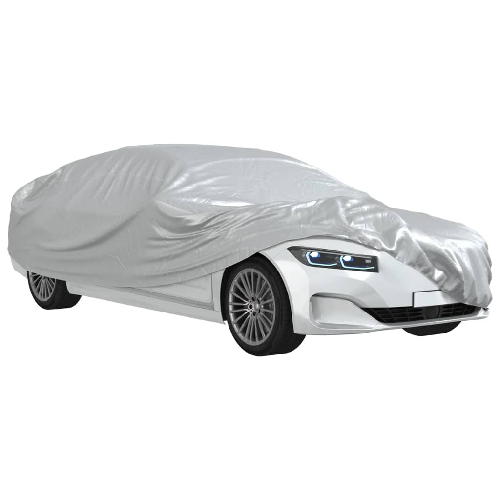 vidaXL Autoabdeckung für Limousine Schnallenriemen Voll Silbern L PEVA