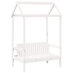 vidaXL Bank mit Dach Weiß 117,5x70x176,5 cm Massivholz Kiefer