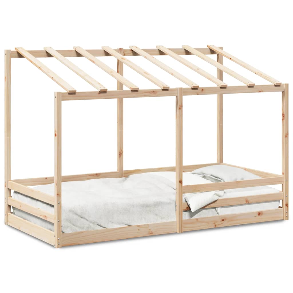 vidaXL Kinderbett mit Dach 100x200 cm Massivholz Kiefer