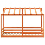 vidaXL Kinderbett mit Dach Wachsbraun 100x200 cm Massivholz Kiefer