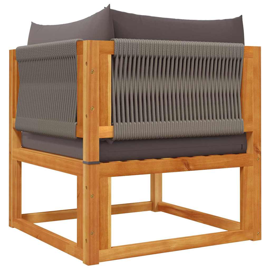 vidaXL Gartensofa-Ecke mit Kissen Holz Akazie & Seil
