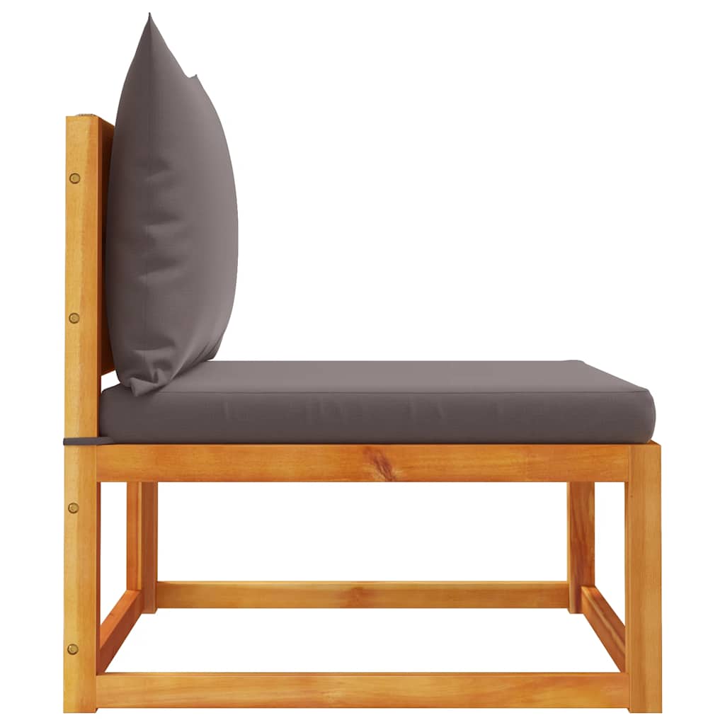 vidaXL Gartensofa ohne Armlehnen mit Kissen Holz Akazie & Seil