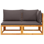 vidaXL Gartensofa mit Kissen 2-Sitzer Holz Akazie & Seil