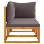 vidaXL Gartensofa mit Kissen 2-Sitzer Holz Akazie & Seil