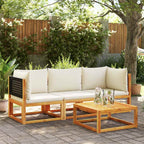 vidaXL Gartensofa-Ecke mit Kissen Holz Akazie & Rattan