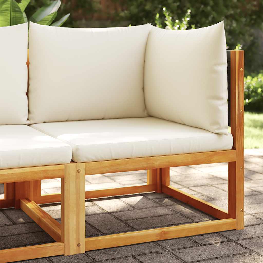 vidaXL Gartensofa-Ecke mit Kissen Holz Akazie & Rattan