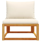 vidaXL Gartensofa ohne Armlehnen mit Kissen Holz Akazie & Rattan