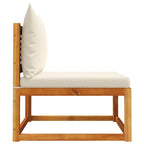 vidaXL Gartensofa ohne Armlehnen mit Kissen Holz Akazie & Rattan