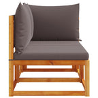 vidaXL Gartensofa mit Kissen 2-Sitzer Holz Akazie & Rattan