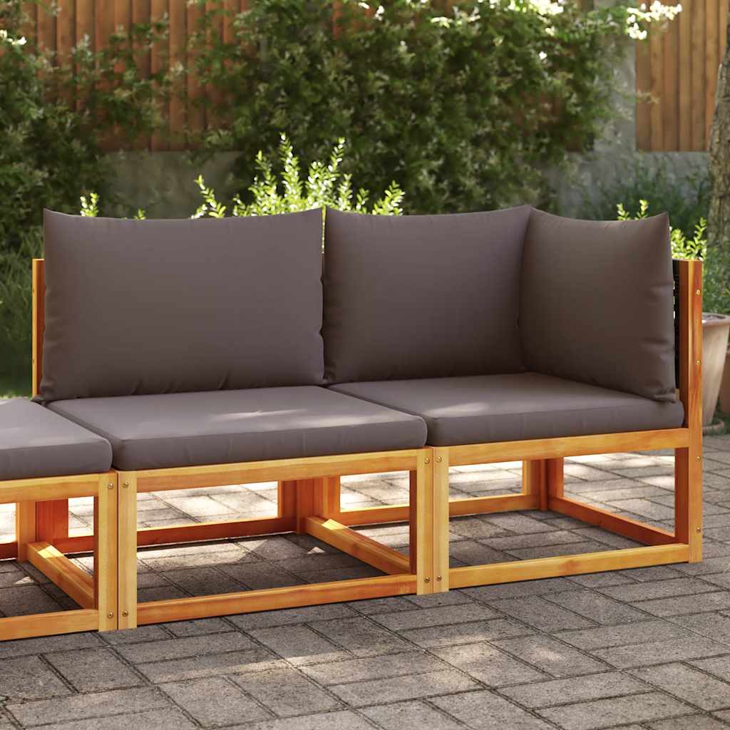vidaXL Gartensofa mit Kissen 2-Sitzer Holz Akazie & Rattan
