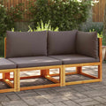 vidaXL Gartensofa mit Kissen 2-Sitzer Holz Akazie & Rattan