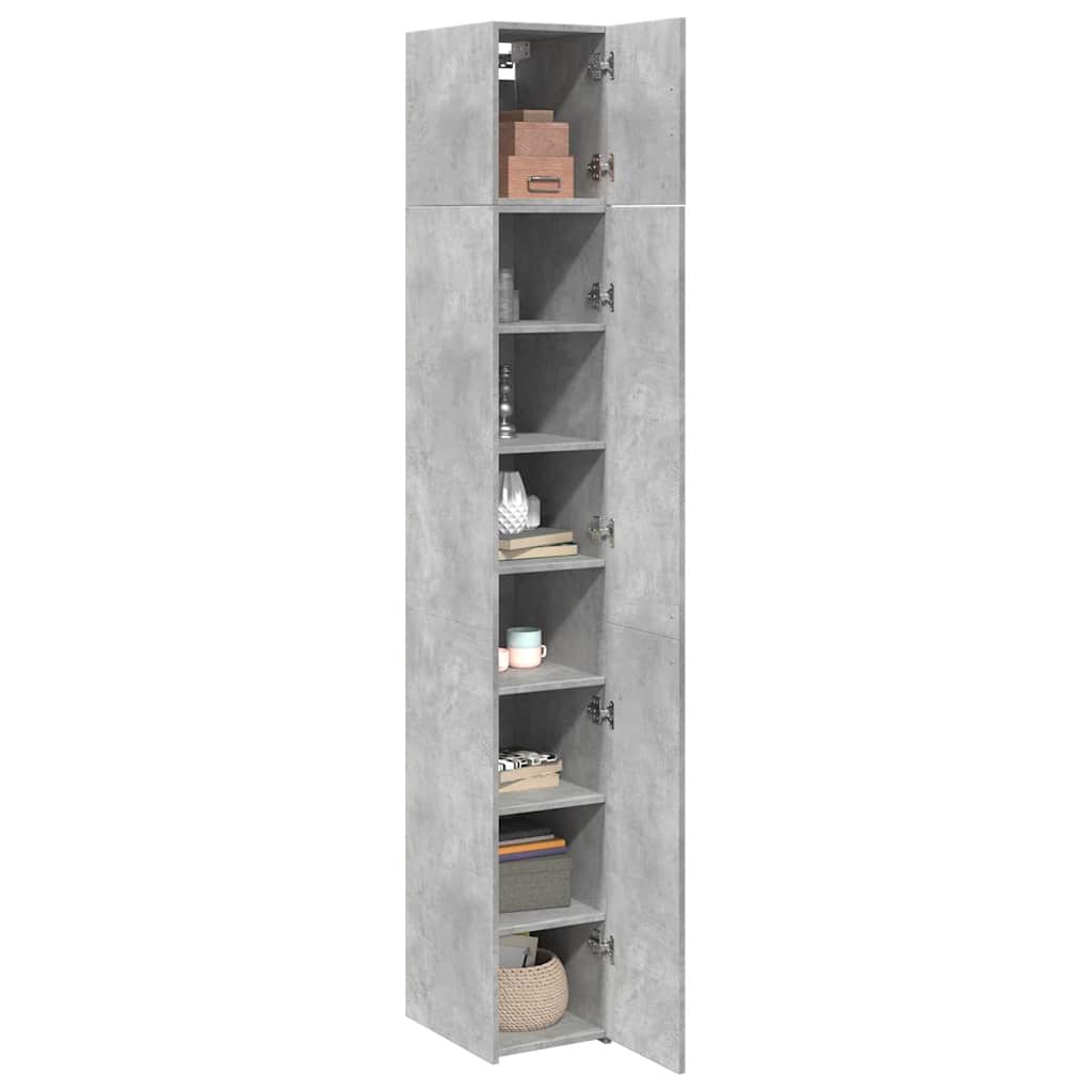vidaXL Hochschrank Schmal Betongrau 30x42,5x225 cm Holzwerkstoff