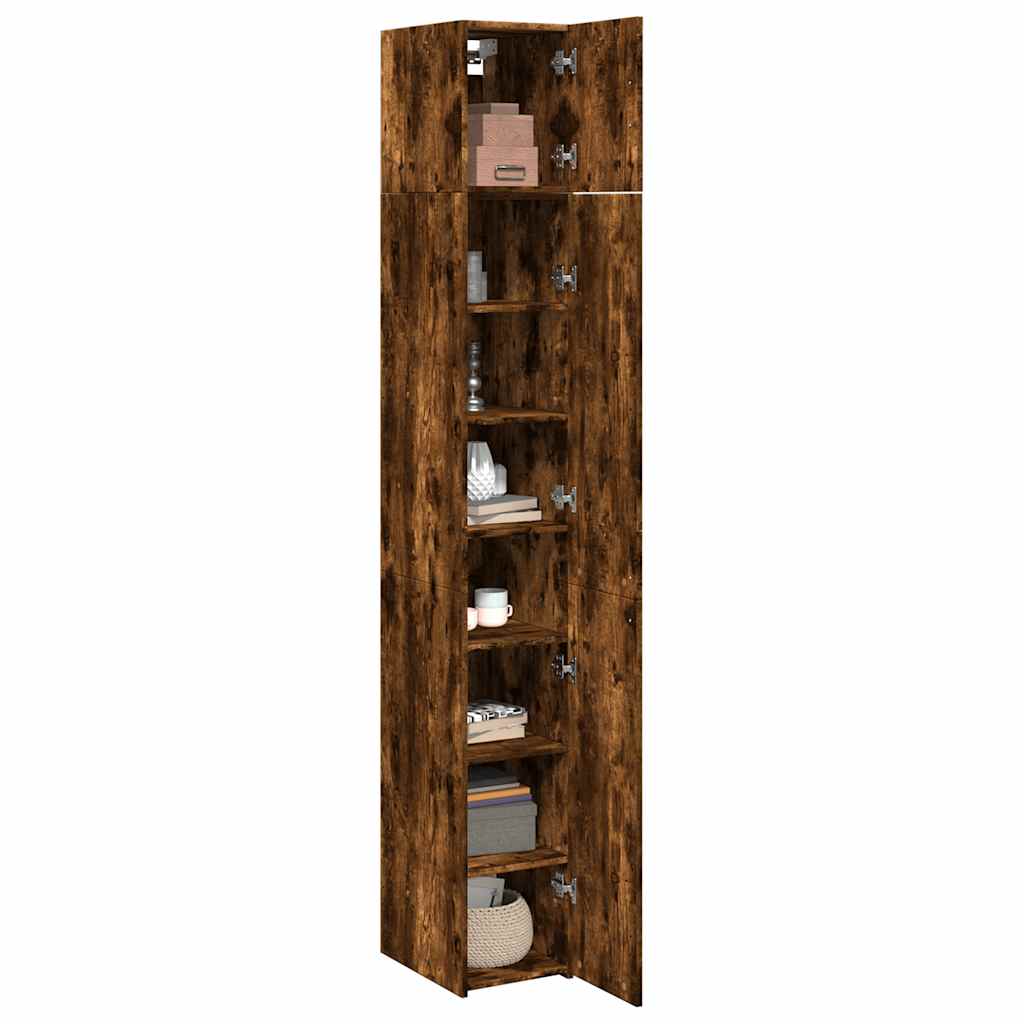 vidaXL Hochschrank Schmal Räuchereiche 30x42,5x225 cm Holzwerkstoff