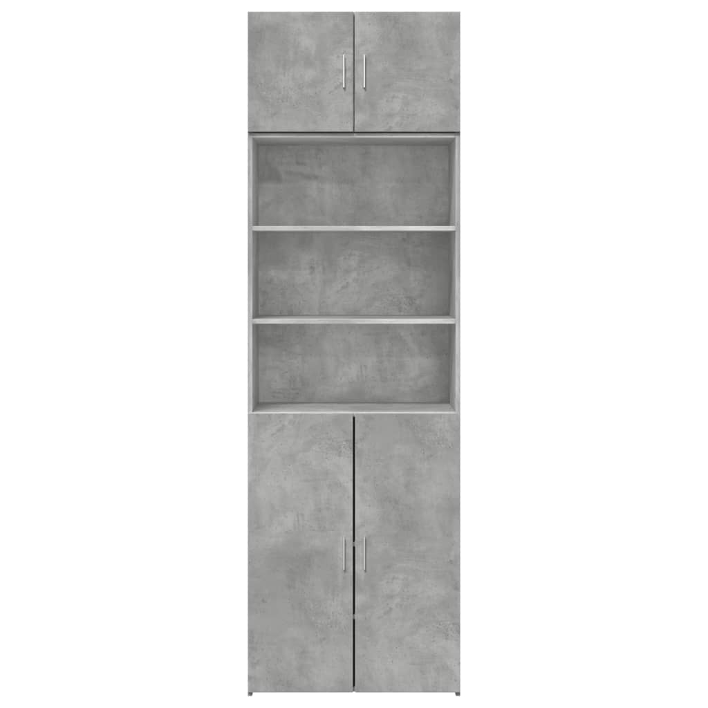 vidaXL Hochschrank Betongrau 70x42,5x225 cm Holzwerkstoff