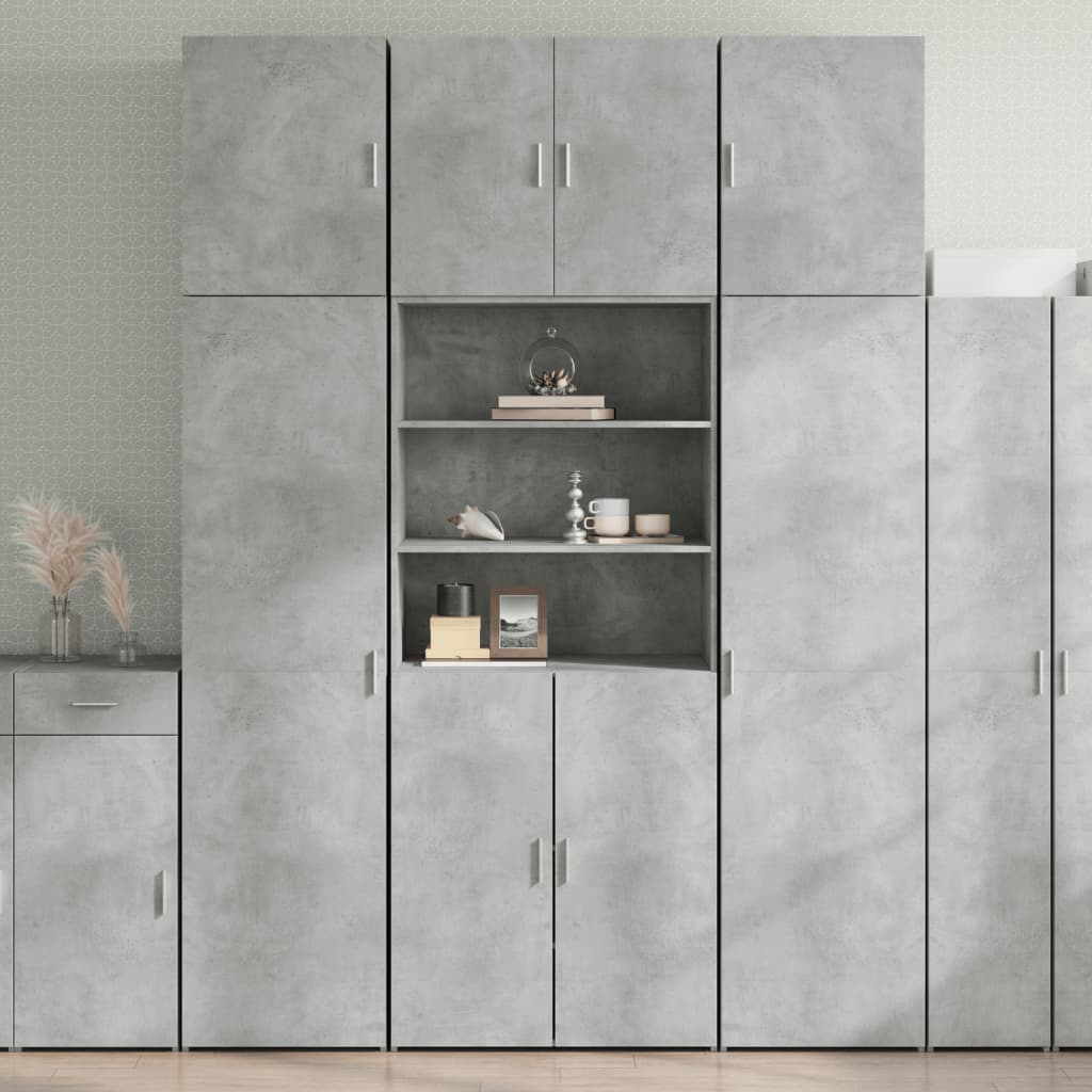 vidaXL Highboard Betongrau 80x35x180 cm Holzwerkstoff